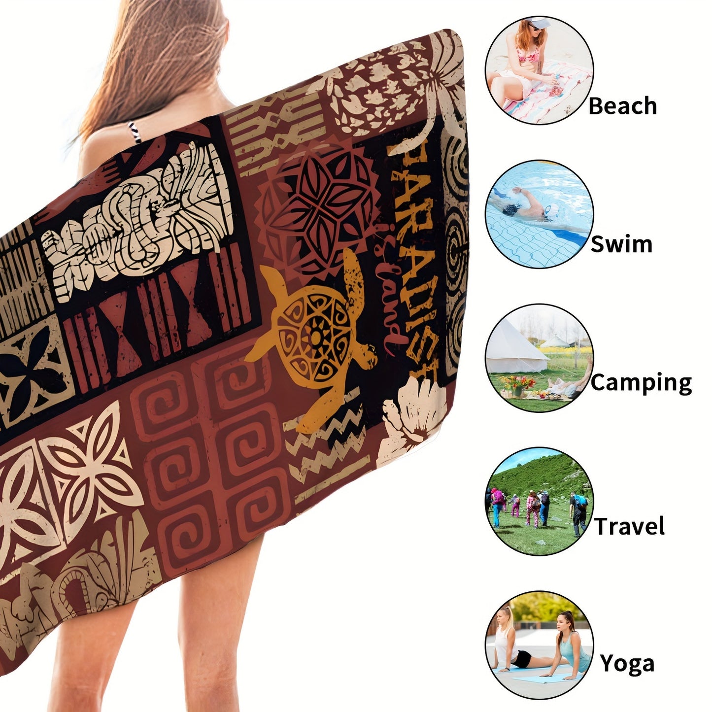 Tribal print on bath beach towel