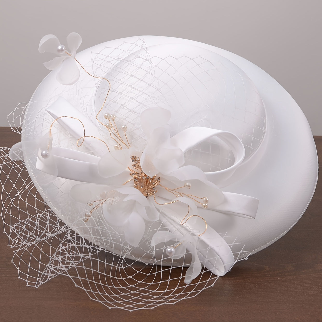 Ladies white fashion hat for church wedding or gift